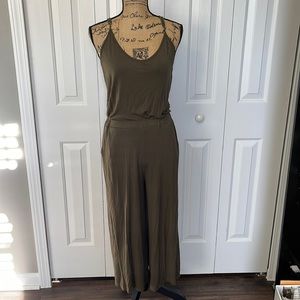 Michael Stars Green Spaghetti Strap Wide Leg Jumpsuit